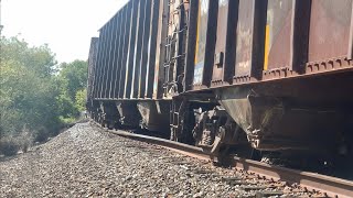 Train Derailment amp General Electric B367 Locomotive Takes Remaining Train Up The Hill Short Line RR [upl. by Faunia]