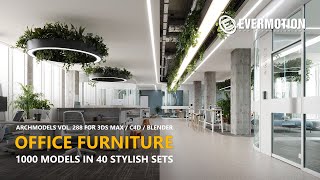 Archmodels vol 288  Office Furniture 3d models [upl. by Agle]