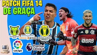 PATCH FIFA 14 PC FRACO  BRASILEIRÃO SÉRIE A B E C ESTADIOS PLACARES E FACES É DE GRAÇA [upl. by Rodger111]