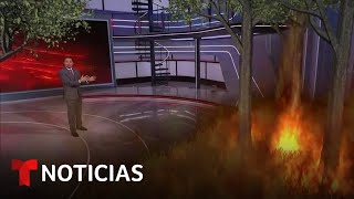 Con realidad aumentada le mostramos cómo el viento agrava incendios en Texas  Noticias Telemundo [upl. by Arorua]