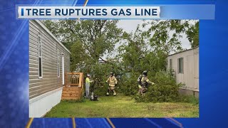 Tree Ruptures Gas Line In Vermillion SD [upl. by Enale]