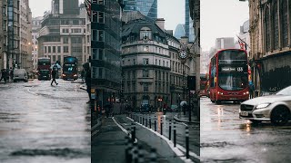 London Street Photography POV Heavy Rain  Sigma 135mm f18 DG HSM ART [upl. by Terchie]