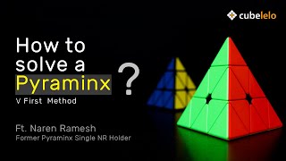 Learn solving Pyraminx in 3 minutes  V First Method  Ft Naren Ramesh  Cubelelo [upl. by Aihcrop]