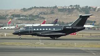 Private Embraer EMB 545 Praetor 500 N69JU Taxing Madrid Barajas LEMD [upl. by Nnahteb]