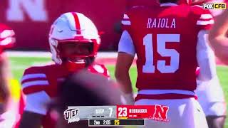 Malcolm Hartzog interception Nebraska Husker Blackshirt Football vs UTEP 83124 [upl. by Monte335]