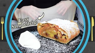 einfaches APFELSTRUDEL Rezept Apfelstrudel selber machen [upl. by Aydidey]