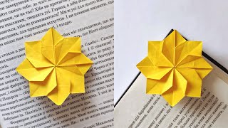 Origami FLOWER BOOKMARK by Michie Takayama  How to make a paper bookmarks [upl. by Hsatan120]