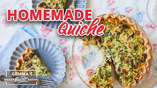 EASY Quiche Recipe with Homemade Buttermilk Pie Crust [upl. by Anual]