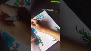 Diary decoration ideas Border design art drawing shorts painting [upl. by Puff]