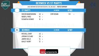 Dandenong District Cricket Association  Turf 1  Round 9  Berwick v St Marys [upl. by Yetah]