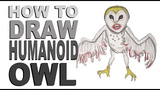 How to draw Humanoid Owl Trevor Henderson [upl. by Prussian]