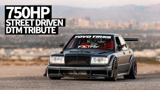 DTM Inspired Twin Turbo V8 Swapped Mercedes 190e  The Wildest Mercedes at SEMA [upl. by Eitsirc]