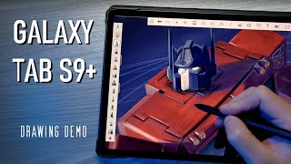 Samsung Galaxy Tab S9 plus  Drawing Optimus Prime 🤖 [upl. by Elok]