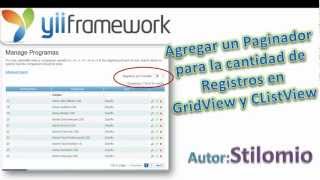 Yii Framework  PageSize GridView CListView Paginar Cantidad de registros por pantalla HD [upl. by Readus]