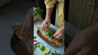 Thai Style Steamed Fish Recipe food shortvideo [upl. by Nylloc]