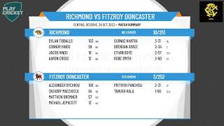 Victorian Premier Cricket  Kookaburra Mens Seconds  Rd3  Richmond v Fitzroy Doncaster  Day 2 [upl. by Eerrehc]