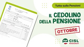 Cedolino pensione di ottobre 2024 le informazioni utili [upl. by Jory]