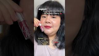 espoir Couture Lip Tint Glaze swatches ❤️ ft hushed cherry apple sorbet orchid [upl. by Yajnas]