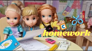 homework  Elsa and Anna toddlers  school  evening routine [upl. by Desimone]