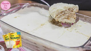 PAVÃŠ DE LEITE NINHO CREMOSO MAIS FÃCIL E RÃPIDO DO MUNDO  RECEITAS DA CRIS [upl. by Ihana]