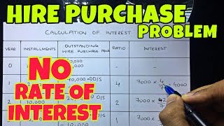 5 Hire Purchase  Problem 3  When Rate of Interest is not Given By Saheb Academy [upl. by Jard482]