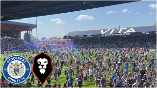 FLARES AND PITCH INVASION STOCKPORT COUNTY VS SALFORD CITY VLOG [upl. by Acus]