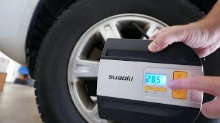 quotDigitalquot Air Compressor Suaoki DC 12V Tire Inflator [upl. by Tartaglia309]