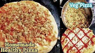 How to MakeTawa pizza at home easy veg pizza recipe  Healthy pizza recipe Homemade pizza recipe [upl. by Yud]