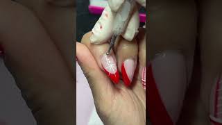 Candy cane nails 💅🍭❤️ holidaynails cutenails gelnails trendynails nailtutorial [upl. by Cord]