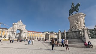 ⁴ᴷ⁶⁰ Walking Lisbon Portugal Baixa neighborhood tour [upl. by Michaela177]