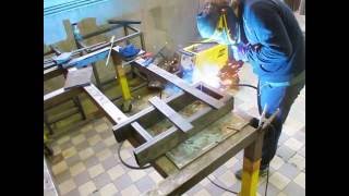 DIY cnc lathe build  part 1 base frame welding [upl. by Fiertz870]