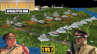 CHINA ARTILLERY VS 7 CHINA TANK ARMY  CampC Generals Zero Hour Apocalyptic mod [upl. by Nemsaj]