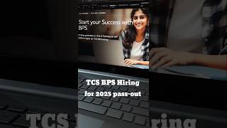 TCS BPS Hiring Artsamp Commerce Graduates2025 tata tcs trending collegejobhiringshortslatest [upl. by Llevra293]