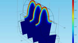 COMSOL Animation Carburizing Decarburizing of Gear Tooth [upl. by Corbie]