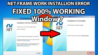 Net Framework installation did not succeed  net Framework installation error in Window 7 [upl. by Husha]