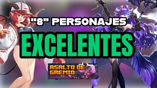 MEJORES PERSONAJES PARA ASALTO DE GREMIO  GUARDIAN TALES [upl. by Assirralc]