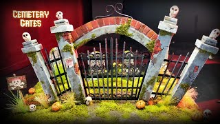 DIY Cemetery Gates diy halloween craft [upl. by Adnohsar416]