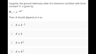 Q73 ‖ Ground Stationary State Wave Function of a Simple Harmonic Oscillator ‖ PYQ [upl. by Biernat911]