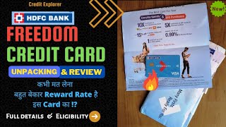 HDFC PreApproved FREEDOM CREDIT CARD💳 Unboxing amp Review  Lifetime FREE  GoodBad CreditExplorer [upl. by Mchale]