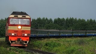 Тепловозы ТЭП70 Котлас 2006  TEP70 diesel locomotives in Kotlas 2006 RZD [upl. by Glori806]