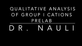 Qualitative Analysis of Group I Cations [upl. by Dot]