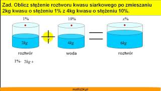 Mieszanie roztworów procentowych  Zadanie 6  Matfiz24pl [upl. by Brick]