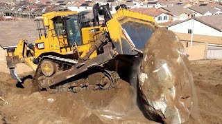 CAT D10T2 Dozer Removing Massive Rock Amazing Power [upl. by Jeremy]