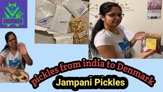 Veg and Non veg Pickles  Jampani Pickles from Hyderabad  Tasty pickles from India to Denmark [upl. by Akenn275]