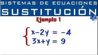 Sistemas de ecuaciones lineales 2x2  Método de Sustitución  Ejemplo 1 [upl. by Krahling]