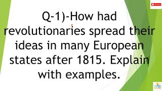 How had revolutionaries spread their ideas in the many European States after 1815  Explain with [upl. by Vin]