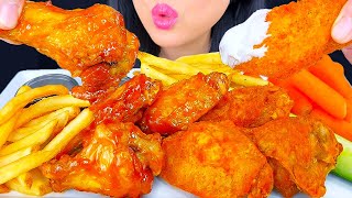 ASMR Fried Chicken Wings  Spicy Mango Habanero amp Desert Hot Heat  Buffalo Wild Wings  ASMR Phan [upl. by Banerjee]