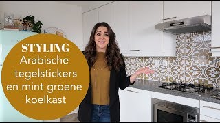 BUDGET KEUKEN MAKE OVER MET ARABISCHE TEGELS amp SMEG KOELKAST  HOME TOUR [upl. by Rother]