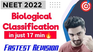 Biological Classification In Just 17 Minutes🔥 Fastest Revision Series  Neet 2022 [upl. by Eitsyrc604]