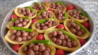 Köfte Patates Tarifi 👌 Fırında İftara Nefis Patates Çanağında Misket Köfte 😋 Ana Yemek Tarifleri [upl. by Magocsi]